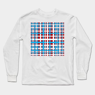 Interlocking Stripes White Red Light Blue Long Sleeve T-Shirt